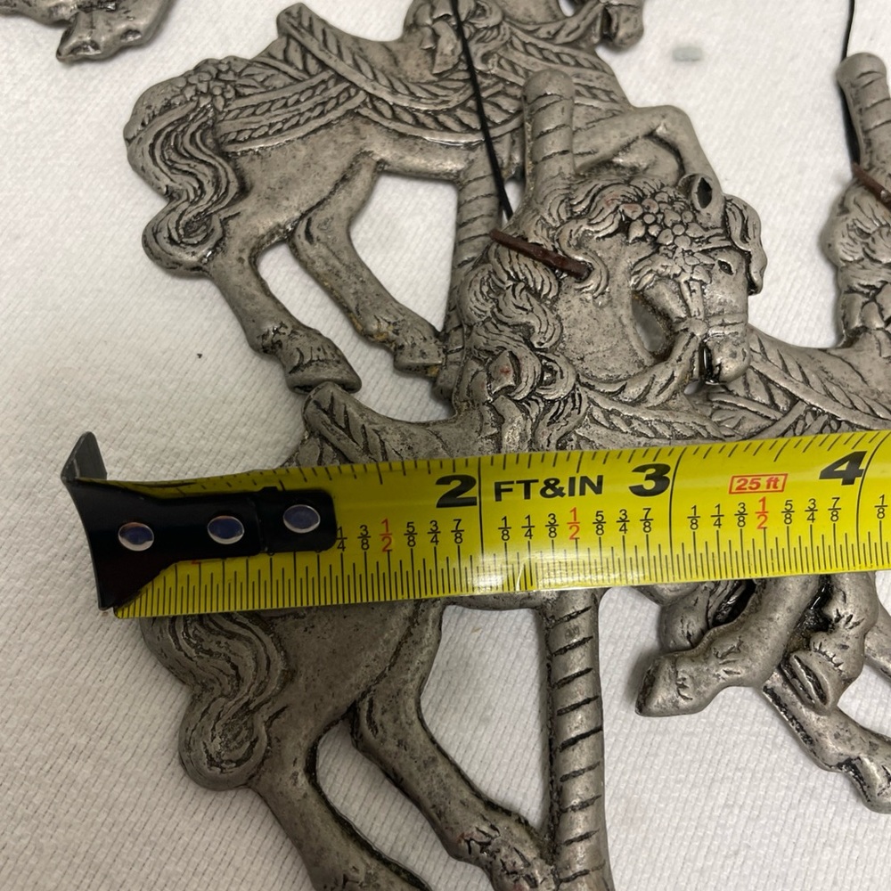 Carson Canopy Carousel Wind Chime Dancing Horse Metal 1992 Rust Proof Vtg 15” - Picture 7 of 8